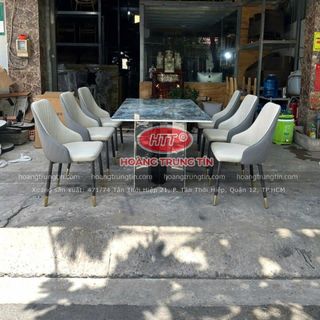 Bộ bàn ghế ăn mặt đá 6 ghế 1 bàn