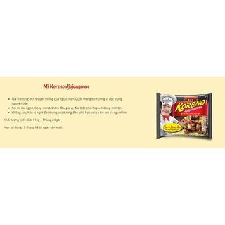 Thùng Mì Trộn Tương Đen Paldo Koreno Jjajangmen Gói 115g x 24 gói - Ăn là ghiền