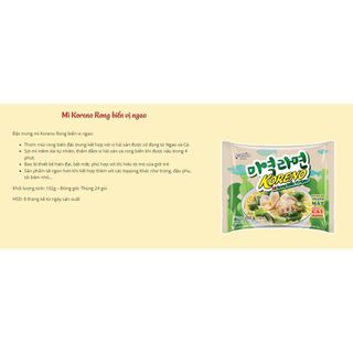Thùng 24 gói Mì Paldo Koreno rong biển vị ngao gói 102g