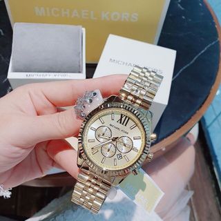 ĐỒNG HỒ NAM CAO CẤP MICHAEL MK8281 CHONOGRAP DÂY THÉP VÀNG FULLBOX