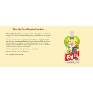 1 Thùng 40 Túi Nước Ép Trái Cây Thương Hiệu Paldo Pororo Hồng Sâm 100ml Date Mới - Hỗ Trợ Thanh Toán Bằng Pi