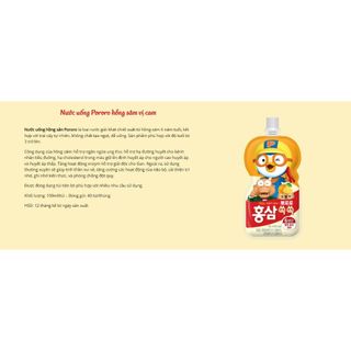 1 Thùng 40 Túi Nước Ép Trái Cây Thương Hiệu Paldo Pororo Hồng Sâm 100ml Date Mới - Hỗ Trợ Thanh Toán Bằng Pi