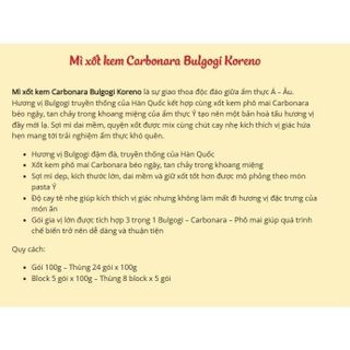 1 Thùng 24 Gói Mì Xốt Kem Carbonara Bulgogi Koreno Sản Phẩm Bán Chạy Nhất Tết 2025