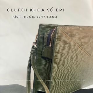 CLUTCH khóa số da bò epi