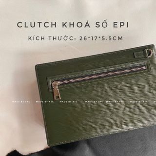 CLUTCH khóa số da bò epi