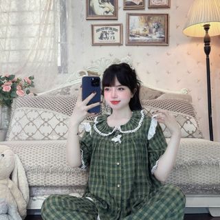 Đồ Bộ Đũi Tiểu Thư Caro Sang Chảnh/Đồ Bộ pyjama