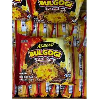 1 Thùng 24 Gói Mì Xào Hương Vị Bò Xào Bulgogi Phô Mai Cay Koreno