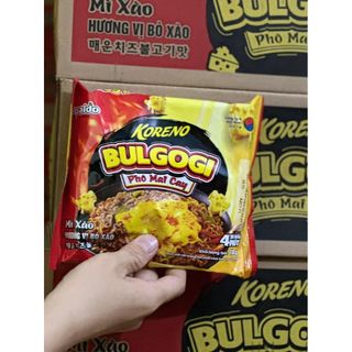 1 Thùng 24 Gói Mì Xào Hương Vị Bò Xào Bulgogi Phô Mai Cay Koreno