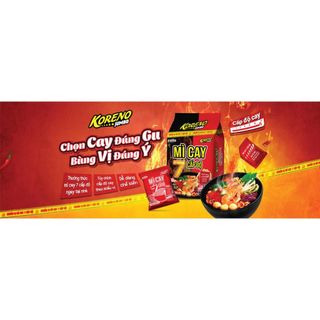1 Thùng 10 Lốc Koreno Jumbo Mì Cay 7 Cấp Độ – Thách Thức Vị Giác, Kích Thích Đam Mê