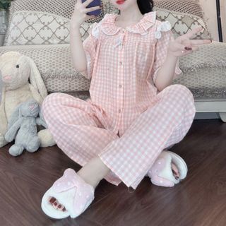 Đồ Bộ Đũi Tiểu Thư Caro Sang Chảnh/Đồ Bộ pyjama