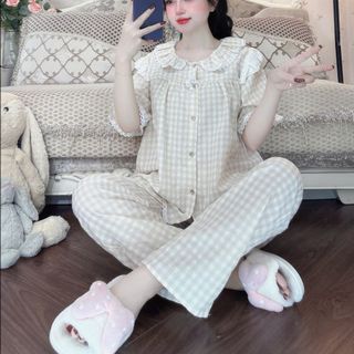 Đồ Bộ Đũi Tiểu Thư Caro Sang Chảnh/Đồ Bộ pyjama