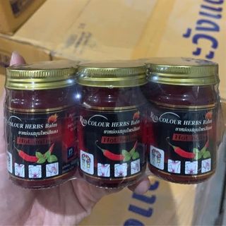 Dầu Cù Là Ớt Đỏ Herbs Balm 50g Thái Lan (Thùng 216 Hủ x 50gr)