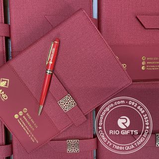 Bộ quà tặng sổ tay_bút ký in khắc logo đại hội
