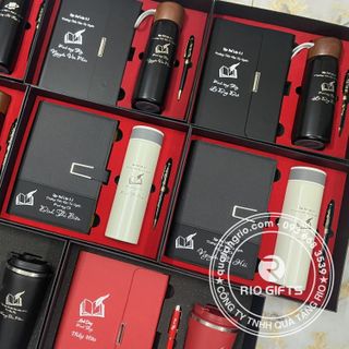 Bộ quà tặng sổ tay_bút ký in khắc logo đại hội