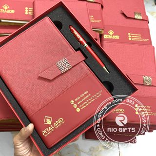 Bộ quà tặng sổ tay_bút ký in khắc logo đại hội