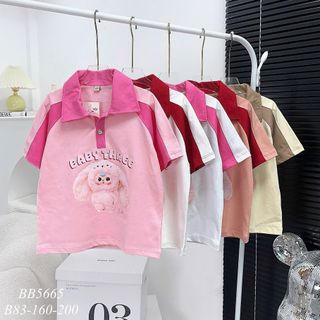 Áo Polo Bé Gái Cotton Mềm 3-10 tuổi