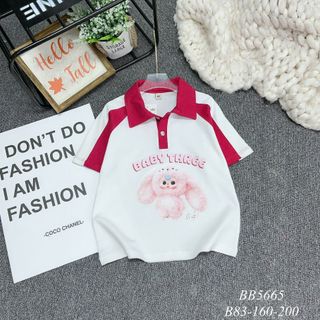 Áo Polo Bé Gái Cotton Mềm 3-10 tuổi