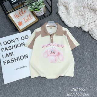 Áo Polo Bé Gái Cotton Mềm 3-10 tuổi