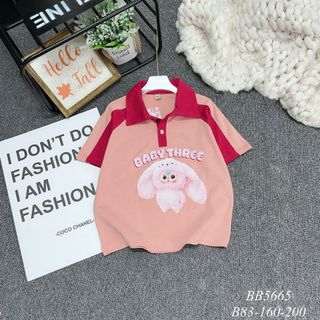 Áo Polo Bé Gái Cotton Mềm 3-10 tuổi