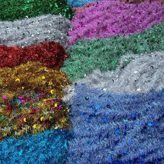 Bó 10 Dây Kim Tuyến Trang Trí . Dây Kim Tuyến Đơn , Kết Hình Hoa Mai hoặc Trăng Sao , Óng Ánh , Siêu Đẹp