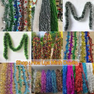 Bó 10 Dây Kim Tuyến Trang Trí . Dây Kim Tuyến Đơn , Kết Hình Hoa Mai hoặc Trăng Sao , Óng Ánh , Siêu Đẹp