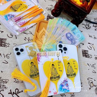 Lá Bồ Đề Bình An In Hình Đức Phật Và Quan Âm