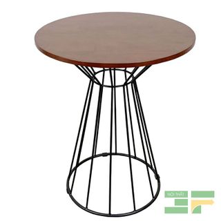 Bàn Tròn Cafe Gỗ Chân Sắt BCF07G