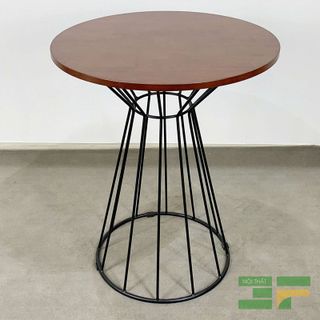Bàn Tròn Cafe Gỗ Chân Sắt BCF07G