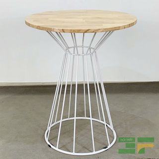 Bàn Tròn Cafe Gỗ Chân Sắt BCF07G