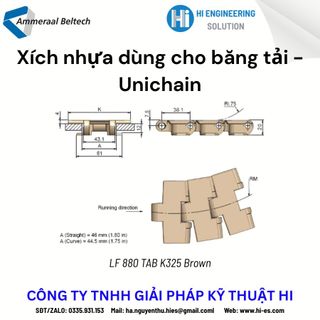 Xích nhựa Unichain 880 TAB K325