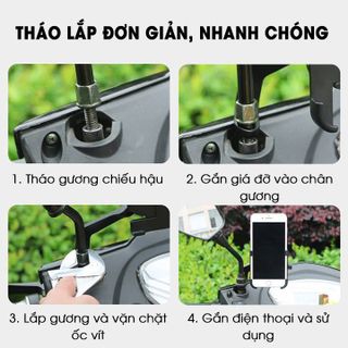 GIÁ ĐỠ ĐIỆN THOẠI C2 GẮN CHÂN GƯƠNG XE MÁY