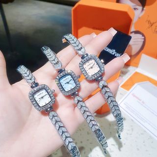 ĐỒNG HỒ NỮ CHÍNH HÃNG COMLORVEI MẶT CHỮ NHẬT DÂY PHA LÊ