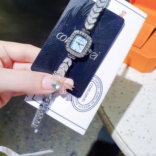 ĐỒNG HỒ NỮ CHÍNH HÃNG COMLORVEI MẶT CHỮ NHẬT DÂY PHA LÊ