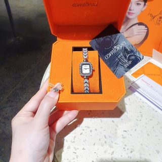 ĐỒNG HỒ NỮ CHÍNH HÃNG COMLORVEI MẶT CHỮ NHẬT DÂY PHA LÊ