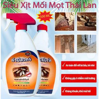 Chai Xịt Diệt Mối Mọt THÁI LAN GECKO 500ml, Diệt Mối Cửa Gỗ, Sàn Gỗ, Tủ Quần Áo, Tủ Bếp, Tường Trần Nhà xả xả