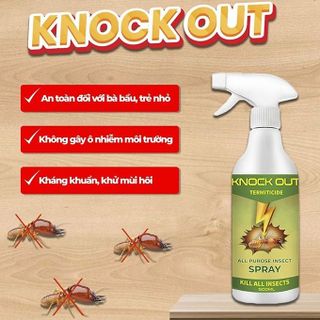 Chai Xịt Diệt Mối Mọt Tận Gốc Knock Out 500ml Nguồn Gốc Thảo Mộc, Diệt Mối Mọt Gỗ, Tủ Bếp, Sàn Gỗ, Vệ Sinh Đồ Gia Dụng xảa