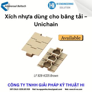 Xích nhựa dùng cho băng tải. Hãng Unichain. Loại Unichains 828 K325