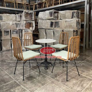 Ghế cafe nhựa giả mây cao cấp ngoài trời