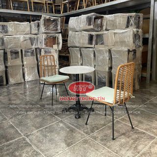 Ghế cafe nhựa giả mây cao cấp ngoài trời