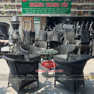 Thanh lý gấp 20 bộ bàn ghế thúng nhựa giả mây sợi tròn