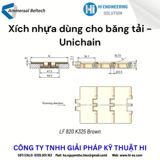 Xích nhựa Unichain 820 K325 (Hàng có sẵn)