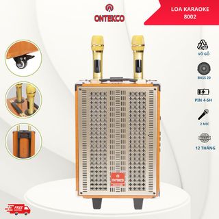Loa kéo karaoke ontekco 8002 , kèm 2 micro cao cấp,nghe nhạc hát cực hay