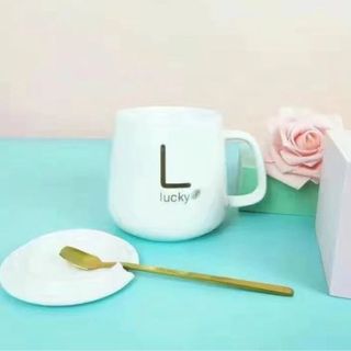 BỘ CỐC SỨ TRẮNG LUCKY KÈM MUỖNG