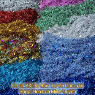 Sét 10 Dây Kim Tuyến Trang Trí,Dây Kim Tuyến Kép (2 lớp). Dây Dài 1m50 ,Loại To Đẹp Dùng Trang trí Phòng ,Sinh Nhật,lễ , Tết , Noel