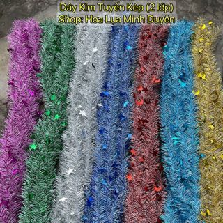 Sét 10 Dây Kim Tuyến Trang Trí,Dây Kim Tuyến Kép (2 lớp). Dây Dài 1m50 ,Loại To Đẹp Dùng Trang trí Phòng ,Sinh Nhật,lễ , Tết , Noel