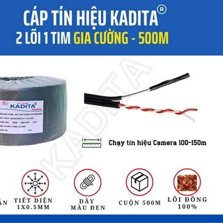 Dây Cáp 2 Lõi Có Cường Lực ( Sợi Cứng ) 500M Chuyên Camera