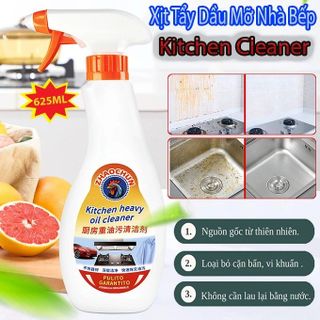 Xịt Tẩy Dầu Mỡ PULITO 625ml, Chai Vệ Sinh Đa Năng Đồ Dùng Nhà Bếp Lưới Lọc, Hút Mùi Mặt Bếp, Xoong Nồi Tặng Vòi Xịt Khăn sale