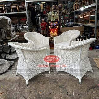 Ghế thúng dây tròn nhựa màu trắng