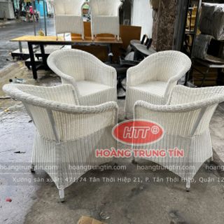 Ghế thúng dây tròn nhựa màu trắng