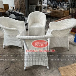 Ghế thúng dây tròn nhựa màu trắng